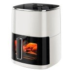 Simple Deluxe Air Fryer - 6.34 QT Digital Airfryer with Visible Window, 12 Presets Functions, Nonstick and Dishwasher-Safe Basket, 1700W, Beige