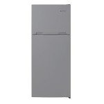 West Bend Apartment Refrigerator Freestanding Dual Door Design Fridge with Top Freezer, Adjustable Electronic Controls and Frost Free Defrost, for Condo, House, Small Kitchen Use, 14.3-Cu.Ft, Metallic