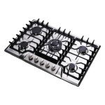 Kyerbaino Gas Cooktop 30 Inch, Built-in 5 Burners Gas Stovetop Stainless Steel LPG/NG Convertible Gas Stove Dual Fuel Sealed Gas Cooktop