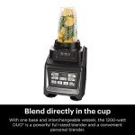 Ninja BL642 Nutri Ninja Personal & Countertop Blender with 1200W Auto-iQ Base, 72 oz. Pitcher, and 18, 24, & 32 oz. To-Go Cups with Spout Lids, For Smoothies, Shakes & More, Dishwasher Safe, Black