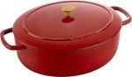 BALLARINI Bellamonte Cocotte, Dutch Oven, Enameled Casserole, Cast Iron Casserole, Oval, 37 cm, 9.5 Litres, Red