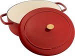 BALLARINI Bellamonte Cocotte, Dutch Oven, Enameled Casserole, Cast Iron Casserole, Oval, 37 cm, 9.5 Litres, Red