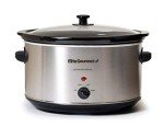 Elite Gourmet Stainless Steel Slow Cooker, Dishwasher-Safe with Tempered Glass Lid, Cool-Touch Handles, Removable Stoneware Pot, 8.5 Quart,MST-900V