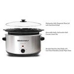 Elite Gourmet Stainless Steel Slow Cooker, Dishwasher-Safe with Tempered Glass Lid, Cool-Touch Handles, Removable Stoneware Pot, 8.5 Quart,MST-900V