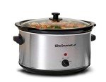 Elite Gourmet Stainless Steel Slow Cooker, Dishwasher-Safe with Tempered Glass Lid, Cool-Touch Handles, Removable Stoneware Pot, 8.5 Quart,MST-900V
