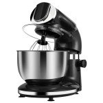 Aifeel Stand Mixer, 8.5QT+ 6QT Two Stainless Steel Bowls Electric Food Mixer, 7 in 1 Multifunctional Kitchen Mixer with Dough Hook, Whisk, Beater, Meat Grinder,Pasta & Cookie Maker-Black