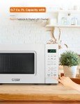 COMMERCIAL CHEF 0.7 Cu Ft Microwave with 10 Power Levels, 700W Microwave with Digital Display, Countertop Microwave with Child Safety Door Lock, Programmable with Push Button, White