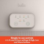 bella 6.0 Qt Programmable Slow Cooker, EverGood™ Ceramic Nonstick Coating, Adjustable Temperature & Cooking Times, Dishwasher Safe Stoneware Pot & Tempered Glass Lid, Tangle Free Cord Wrap, Oatmilk