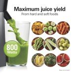Hamilton Beach Juicer Machine, Big Mouth Large 3” Feed Chute for Whole Fruits and Vegetables, Easy to Clean, Centrifugal Extractor, BPA Free, 800W Motor, Black