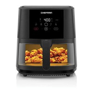 Chefman TurboTouch Easy View Air Fryer, The Most Convenient And Healthy Way To Cook Oil-Free, Watch Food Cook To Crispy And Low-Calorie Finish Through Convenient Window, 8 Qt