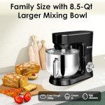 Kitchen in the Box Stand Mixer, 900W 8.5 QT Kitchen Electric Mixer, 10-Speed Large Capacity Tilt-head Food Mixer with Dough Hook, Wire Whip, Flat Beater & Splash Guard (Black)