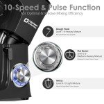 Kitchen in the Box Stand Mixer, 900W 8.5 QT Kitchen Electric Mixer, 10-Speed Large Capacity Tilt-head Food Mixer with Dough Hook, Wire Whip, Flat Beater & Splash Guard (Black)