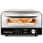 Electric Pizza Oven Indoor, Heats up to 800°F, 12” Pizzas in Minutes, Countertop Pizza Oven with 6 Touchscreen Presets, Pizza Stone and Pizza Peel Included,Stainless Steel Pizza Maker Machine for Home