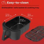 Instant Pot Vortex Slim XL 6QT Air Fryer that Crisps, Roasts, Reheats, Bakes, Broils & is Quiet, Space Saving, Nonstick, Dishwasher-Safe, 100+ In-App Recipes, from the Makers of Instant Pot, Black