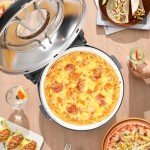 Upgraded Countertop Pizza Oven Indoor, 12 Inch Home Pizza Oven Outdoor Portable Pizza Maker, Heats up to 800˚F Pizza Cooker with Viewing Window & Adjustable Temperature