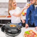 Upgraded Countertop Pizza Oven Indoor, 12 Inch Home Pizza Oven Outdoor Portable Pizza Maker, Heats up to 800˚F Pizza Cooker with Viewing Window & Adjustable Temperature