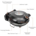 Upgraded Countertop Pizza Oven Indoor, 12 Inch Home Pizza Oven Outdoor Portable Pizza Maker, Heats up to 800˚F Pizza Cooker with Viewing Window & Adjustable Temperature
