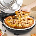 Upgraded Countertop Pizza Oven Indoor, 12 Inch Home Pizza Oven Outdoor Portable Pizza Maker, Heats up to 800˚F Pizza Cooker with Viewing Window & Adjustable Temperature