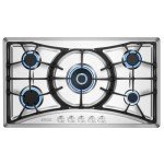 Empava 36 in. Gas Stove Cooktop with 5 Italy Sabaf Sealed Burners NG/LPG Convertible in Stainless Steel EMPV-36GC22, 36 Inch