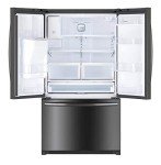 Winia WRFS26SUJE 25.5 Cu. Ft. French Door Dispenser Refrigerator With a Dual Ice Maker - Black Stainless Steel