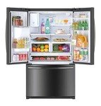 Winia WRFS26SUJE 25.5 Cu. Ft. French Door Dispenser Refrigerator With a Dual Ice Maker - Black Stainless Steel