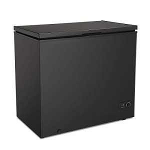 Antarctic Star 7.0 Cu.ft Chest Freezer 6.8℉to -4℉with Removable Basket Free Standing Top open Door Compact Freezer with Adjustable 7 Temperature Defrost Water Drain/Power Saving UL Certified Black