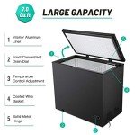 Antarctic Star 7.0 Cu.ft Chest Freezer 6.8℉to -4℉with Removable Basket Free Standing Top open Door Compact Freezer with Adjustable 7 Temperature Defrost Water Drain/Power Saving UL Certified Black