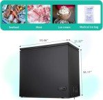 Antarctic Star 7.0 Cu.ft Chest Freezer 6.8℉to -4℉with Removable Basket Free Standing Top open Door Compact Freezer with Adjustable 7 Temperature Defrost Water Drain/Power Saving UL Certified Black