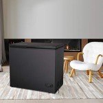 Antarctic Star 7.0 Cu.ft Chest Freezer 6.8℉to -4℉with Removable Basket Free Standing Top open Door Compact Freezer with Adjustable 7 Temperature Defrost Water Drain/Power Saving UL Certified Black