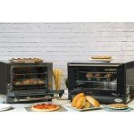 BroilKing POV-003 1450 Watt Quarter Size Commercial Countertop Convection Oven with (3) Shelves (1) Sheet Pan for Restaurant Deli | 1.34 Cu Ft | 15-3/4"H x 19"W x 21-1/2"D, Stainless Steel, 120v, NSF