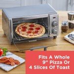 BLACK+DECKER Crisp 'N Bake Air Fry Countertop Convection Toaster Oven, Medium Capacity, 4-Slice, 5-in-1, Fits 9” Pizza, 30-Min Timer, Bake, Broil, Air Fry, Toast, Keep Warm, Stainless Steel