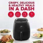 DASH Tasti-Crisp™ Electric Air Fryer Oven, 6 Qt. Family Size, Black – Compact Air Fryer with Large Basket for Healthier Food in Minutes, Ideal for Small Spaces - Auto Shut Off, Analog, 1700-Watt