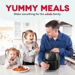 DASH Tasti-Crisp™ Electric Air Fryer Oven, 6 Qt. Family Size, Black – Compact Air Fryer with Large Basket for Healthier Food in Minutes, Ideal for Small Spaces - Auto Shut Off, Analog, 1700-Watt