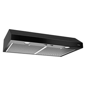 Broan-NuTone BCSD130BL Glacier 30-inch Under-Cabinet 4-Way Convertible Range Hood with 2-Speed Exhaust Fan and Light, Black