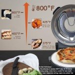 YIBAKE Stone Pizza Oven, 12'' Indoor Electric Pizza Maker, 1200W Countertop Pizza Maker Machine with Dual Temp Control, Crispy Crust Pizzas in Minutes, Black