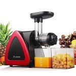 Cold Press Juicer, Aobosi Juicer Machine,Slow Masticating Juicers Machines with Reverse Function, Quiet Motor, High Juice Yield with Juice Jug & Brush for Cleaning (Red)