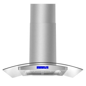 COSMO COS-668ICS900 36 in. Lumin Collection 380 CFM Ducted Island Range Hood, Soft Touch Controls, LED Lights, Stainless Steel