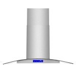 COSMO COS-668ICS900 36 in. Lumin Collection 380 CFM Ducted Island Range Hood, Soft Touch Controls, LED Lights, Stainless Steel