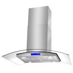 COSMO COS-668ICS900 36 in. Lumin Collection 380 CFM Ducted Island Range Hood, Soft Touch Controls, LED Lights, Stainless Steel