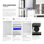 COSMO COS-668ICS900 36 in. Lumin Collection 380 CFM Ducted Island Range Hood, Soft Touch Controls, LED Lights, Stainless Steel