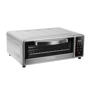 Kalorik MAXX Air Fryer Pizza Oven with Stone, Turbo-Heat Technology Up To 600F Featuring Touchscreen Controls with 6 Preset Functions Fits 12-Inch Pizzas, 1700-Watts, Stainless Steel