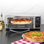 Kalorik MAXX Air Fryer Pizza Oven with Stone, Turbo-Heat Technology Up To 600F Featuring Touchscreen Controls with 6 Preset Functions Fits 12-Inch Pizzas, 1700-Watts, Stainless Steel