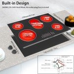 Noxton Electric Cooktop 30 Inch 5 Burners Electric Stove Top, Built-in Electric Radiant Ceramic Cooktop with Sensor Touch Control, Child Safety Lock, Timer, Pause, 8400W with Hard Wire for 220V~240V
