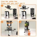 Cold Press Juicer, Slow Masticating Juicer Machines with 5" Feeding Chute Fit Whole Fruits&Vegetables, Stainless Steel Slow Masticating Juicer Easy to Clean, 99.6% Juice Purity, 1.5L Capacity.