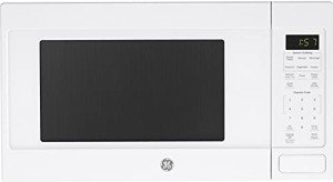 GE JES1657DMWW Microwave Oven, 1,150-watt Capacity, 1.6 Cubic Ft, 8 Auto Cooking Settings, Kitchen Essentials for The Countertop, Dorm Room or Apartment, White, Old Cu