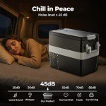 BougeRV 12V Portable Refrigerator Fridge Freezer Portable Car Fridge 53 Quart Electric Cooler12V/24V DC 110~240 V AC for RV Truck Jeep Pickup SUV Van Boat Camping Tailgating Road Trip Outdoor Travel