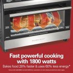 Hamilton Beach Digital Air Fryer Toaster Oven Combo, 10 Ways to Cook, 4 Preset Functions, Stay On & 1800 Watts, LED Capacitive-Touch Controls, 2 Rack Positions, Fits 12” Pizza, Black & Stainless Steel