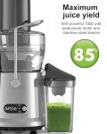 SiFENE Centrifugal Juicer Machine, Rapid 800W Juice Extractor, Large 3.2'' Feed Chute for Whole Fruit & Veg Juicing, Easy to Clean (Silver)