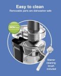 SiFENE Centrifugal Juicer Machine, Rapid 800W Juice Extractor, Large 3.2'' Feed Chute for Whole Fruit & Veg Juicing, Easy to Clean (Silver)