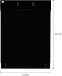Kenmore 24" Built-In Stainless Steel Tub Dishwasher with SmartWash, Smart Dry, and MoreSpace Adjustable Rack, Energy Star Certified, Black